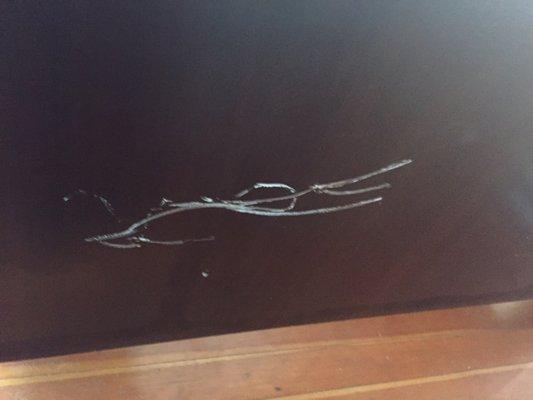 This is from them packing the upack terribly. They put my antique desk next to a huge nail in the wall of the moving van.