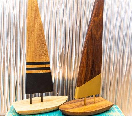 Carved Wooden Boats