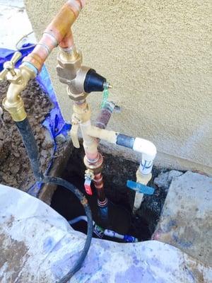 Water service main leak repair and upgrade.