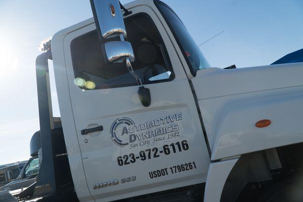 We provide towing in the Sun City and surrounding areas. Automotive Dynamics 623-972-6116