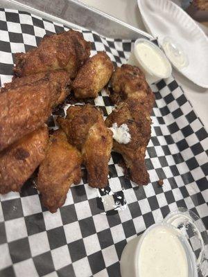 Crispy wings. Underrated menu item. A+ with ranch