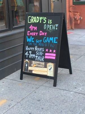 Sign out front drawing you in.... Sun-Thursday Happy Hour!