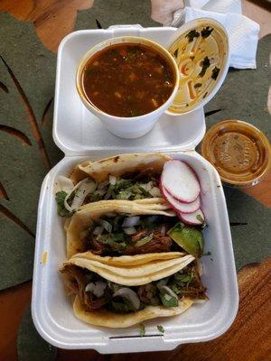 Birria Street Tacos with consomme