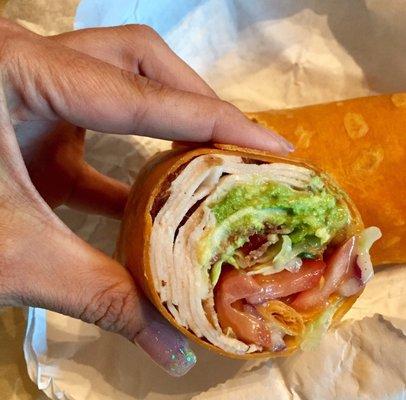 Turkey Bacon Avocado Wrap #THEBOMB