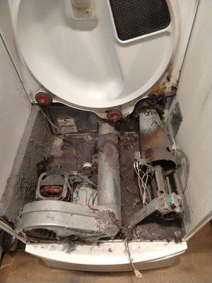 This one is Bad !!! Dryer maintenance in Irvine, CA \ appliance repair Irvine, CA \ dryer repair \ dryer maintenance Irvine CA