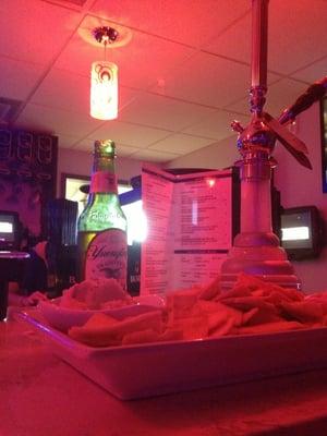 Good beer, good food, great hookah flavors.