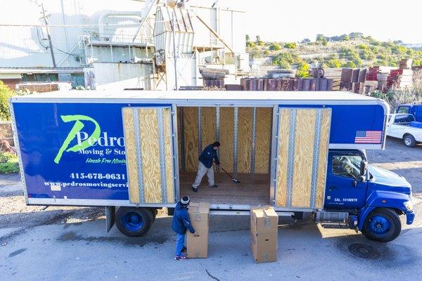 Clean Moving  trucks. Woman own moving company.