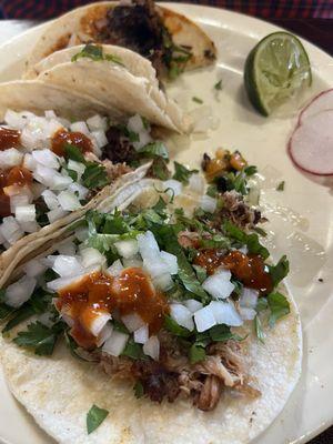 Pork carnitas tacos