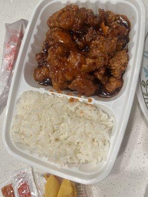 C12. Orange Chicken Combo Plate