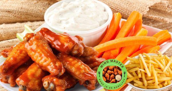 10 pcs Wings Your Choice Of Side And Dipping Sauce,