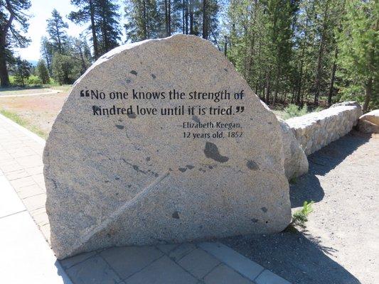 Quotee on boulder as you leave the monument area.