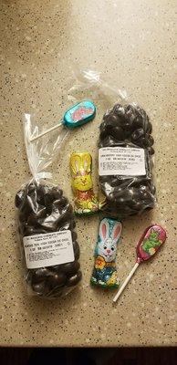 Easter treats. Try the dark chocolate..OMG.