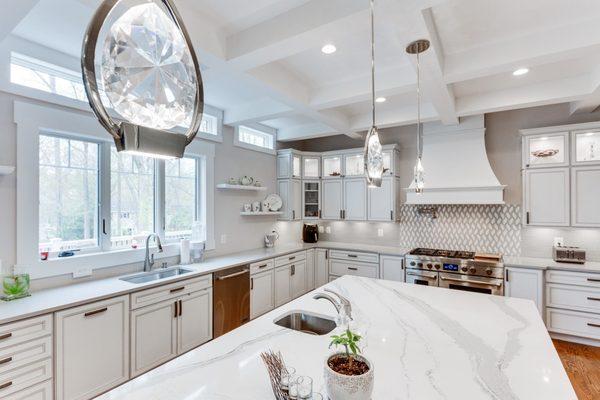 Go white and bright with ideas for your new kitchen design.