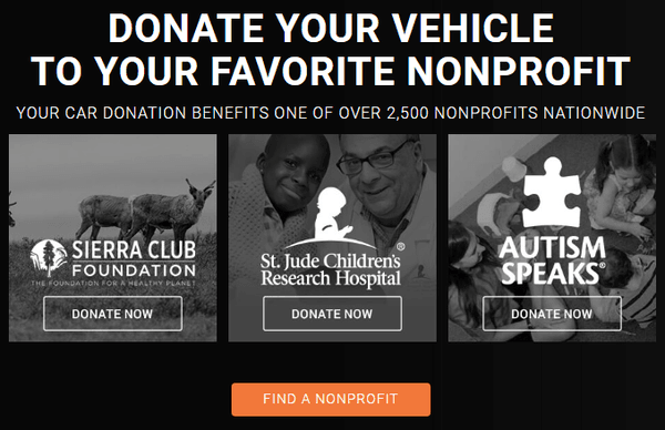 You can donate your vehicle to one of 3500 non profits