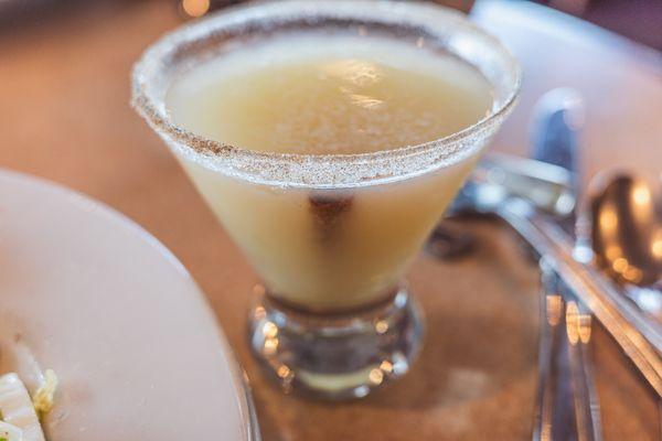 gotta love these pear martinis with a stick of cinnamon