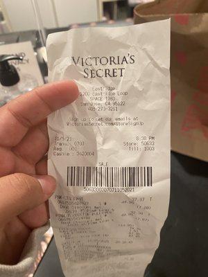 Receipt of purchase