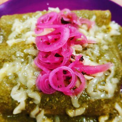 Mole Verde Enchiladas