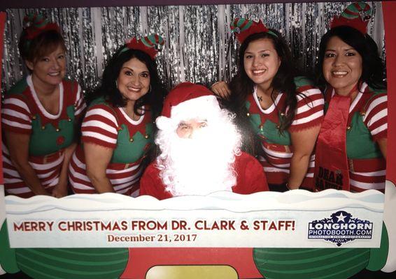 Christmas Patient Party!  Santa and his team of elves. Tasty Christmas cookies & hot cocoa! Fun selfie photos by LonghornPhotoBooth.com.