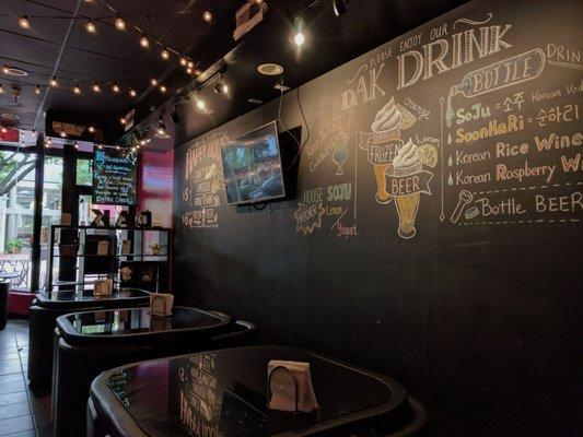 Interior. I like how they advertise on their chalkboard.