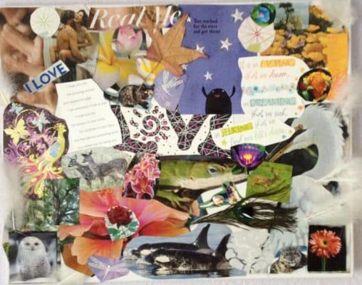 Here is an example of collage work which is a fun and therapeutic art therapy project!