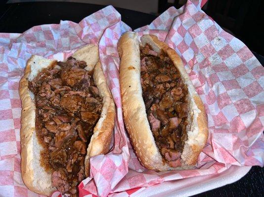 Tri-Tip sandwiches for me and my sister. So tender and juicy!