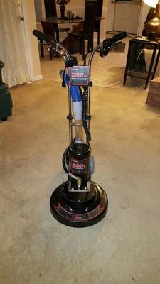 Rotovac 360 Xl used to restore carpet conditions containing heavy soil, and pet stain odor conditions.