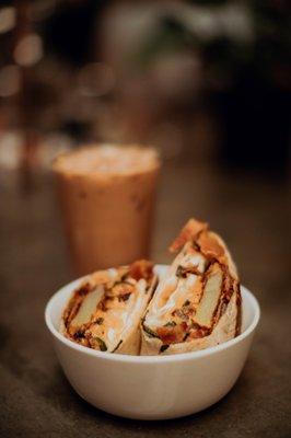 Breakfast Burrito and Iced Mocha.