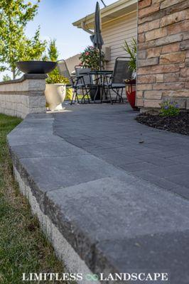 Paver pathway to front patio.