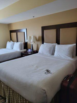 Double beds and comfortable pillows