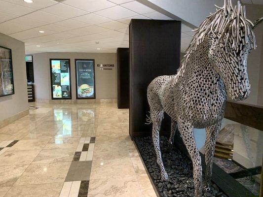 Horse art on way to room