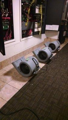 Drying out the electrical cabinets