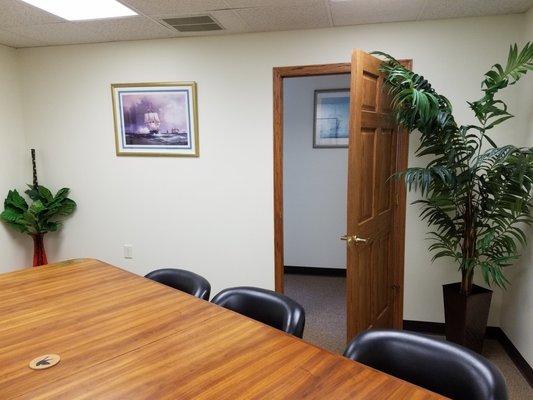 Our conference room where we meet with clients and attend hearings (via Zoom during covid-19) conduct mediations and depositions