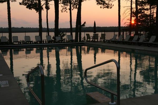 Eagle Waters pool at sunset