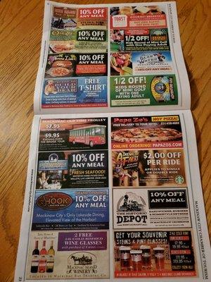 Discount coupons for businesses in Mackinaw City