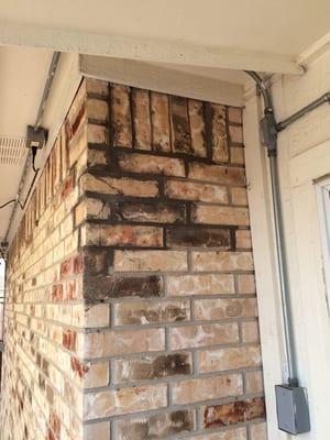 Repairs to brick veneer can be attempted to cover up foundation issues.