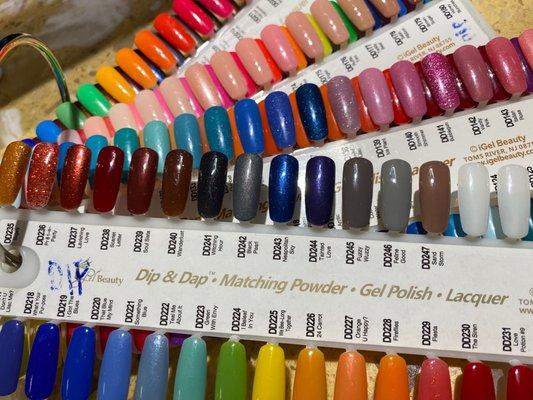 Many nail color options available!