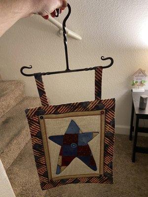 Star quilted hanger