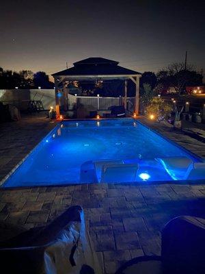 Pool Lighting at Night