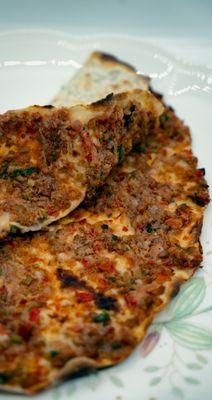 Lahmacun ("Turkish Pizza"): $6.75 ($7.35 with tax). Take-out.