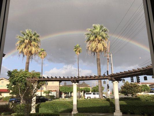 I shot this amazing rainbow one Saturday evening while dining at Maria's which is next door to " JUST YOGA "