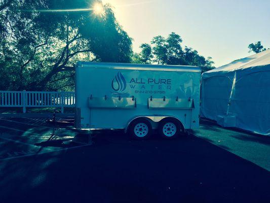 Event trailer, looks like beer should come out, but only ice cold pure water! Delicious!