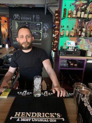 Zach, the super cool, awesome bartender.  He had a cool braid too.