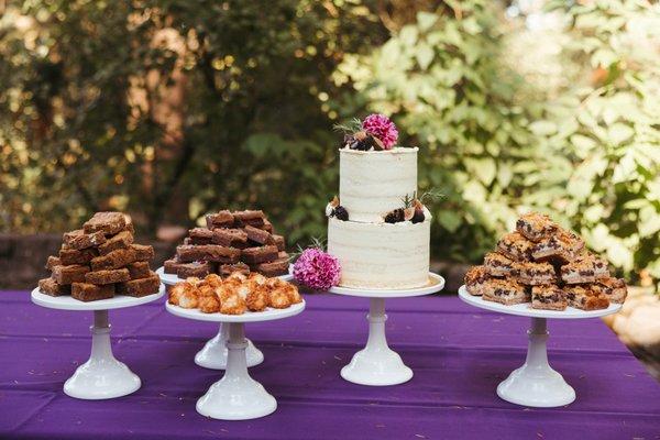 Our hungry hero wedding treats. Debbie bars on the right.