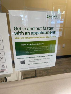 There is no walk-in option. Remove the sign.