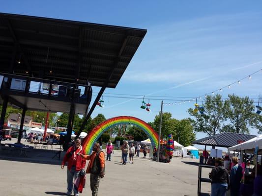 It's not a real rainbow, it's symbolic.