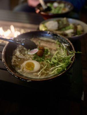 Tonkotsu and an Asian pear salad. The salad paired beautifully! lol