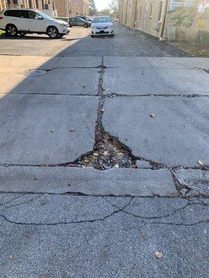 No repairs done to pothole for over 2 years.