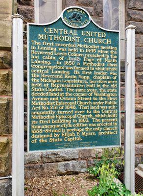 Historical Marker for Central United Methodist Church