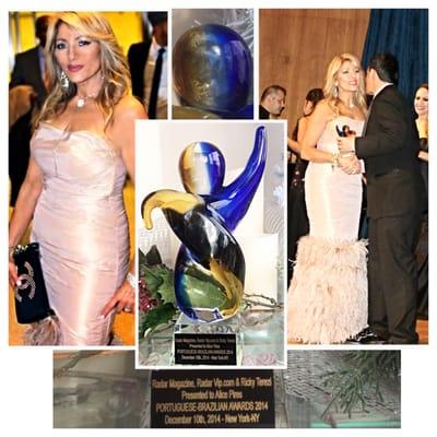 Alice Pires, the owner of Symmetry Salon, was honored at the 2014 Portuguese-Brazilian Awards for her contributions to the community.