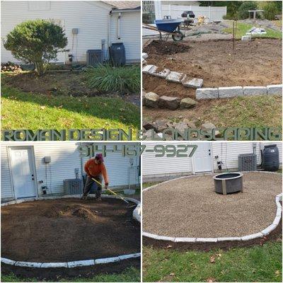 Customer bought a firepit and wanted us to make a spot for it. #gardening #yardcleaning #yard cleaning #lawnfertilizing #lawnmowingservice